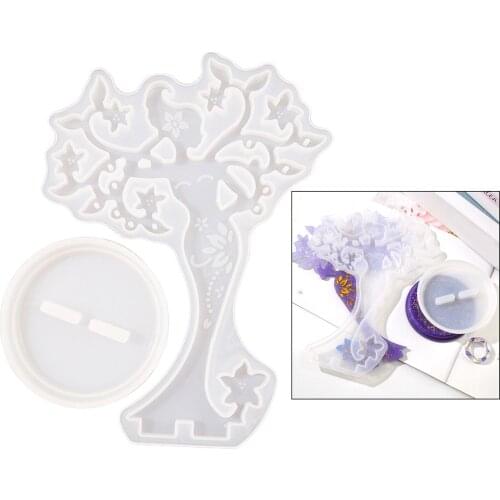 Resin Casting Molds Silicone Crystal Resin Molds, Jewelry Storage Stand Display Rack DIY for Hanging Earrings, Rings, Necklace