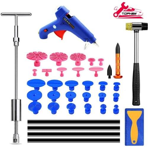 Car Body Paintless Repair Removal Tools Automotive Dent Silde Hammer Glue Puller Repair Starter Set Kits for Car Hail Damage