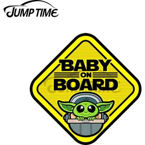JumpTime 13 x 12cm For Baby on Board Sign Car Stickers Custom Printing Waterproof Windows Decals Camper Scratch-proof Decoration