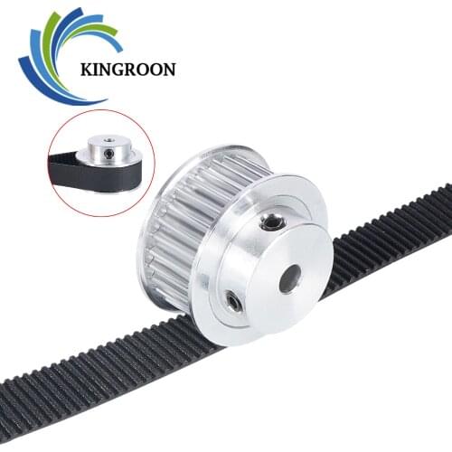 KINGROON 2pcs 3GT 30 Tooth Pulley Wheel 3D Printer Parts Bore 5mm 6.35mm 8mm GT3 Timing Pulley Aluminium Gear Belt Width 10mm