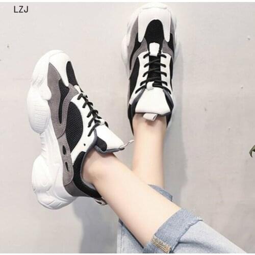 LZJ 2019 Women New Sneakers Autumn Breathable Mesh Fashion Casual Shoes Ladies Comfortable Wear Flat Shoes Vulcanized Shoes