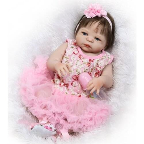 57cm Bebes Reborn Girl Doll Full Silicone Vinyl reborn baby dolls Realistic Princess Baby Toy Doll For Childrens Day Gifts