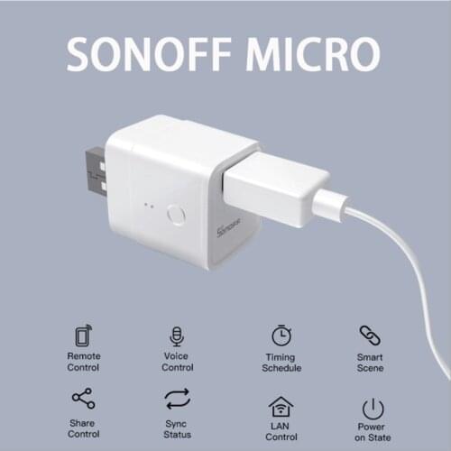 Micro 5V Wireless USB smart adapter APP remote control Timing function can be voice controlled SONOFF switch