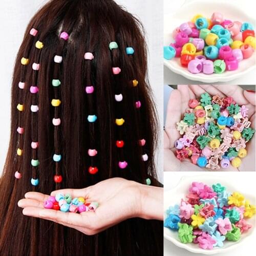 Mini Cute Candy Color Small Hair Clips Flower Doudou Plastic Hairpins Girls Ponytail Fashion Simple Hair Accessories Headwear