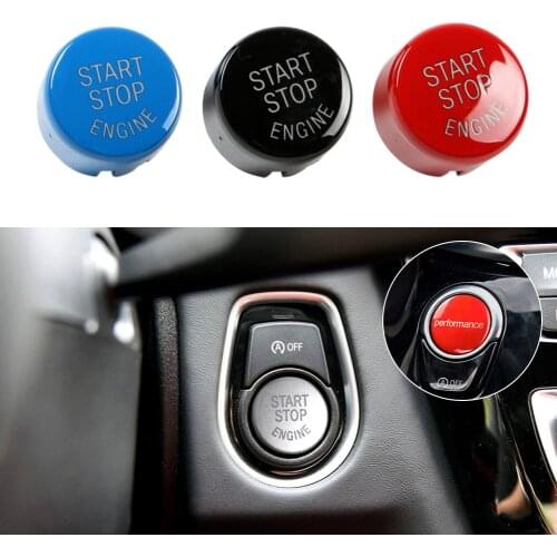 Car Engine One-Button Start Button Cover Trim for BMW F30 F20 F21 F32 F33 F12 F13 G/F Disk Bottom w/ Start&Stop Red/Blue/Black