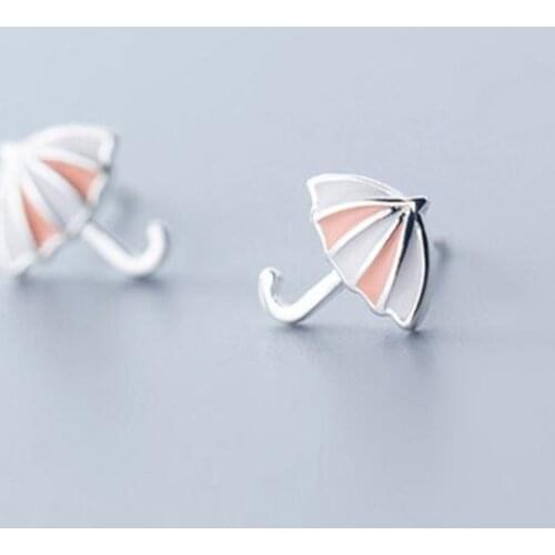 New Creative Fashion Sweet Umbrella 925 Sterling Silver Jewelry Simple Cute Popular Women Exquisite Gift Stud Earrings SE948