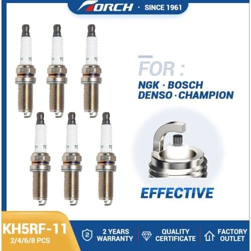 Genuine TORCH KH5RF-11 Power Spark Plug Alternative NGK LFR5A-11 for INFINITI M45 SPORT 2006-2007 4.5L/4494cc