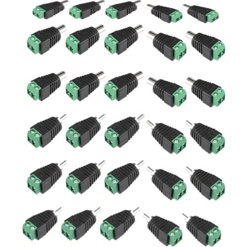 Phono RCA Screws Male Female Plug to AV Screw Terminal Audio/Video Connector Adapter (15 Male +15 Female Connector)