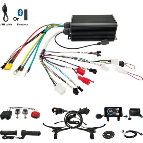 EU duty free 36-72V 1500-2200W 45A Sabvoton Sine wave Controller program Reg UKC-1 colorful Display lcd brake pas throttle