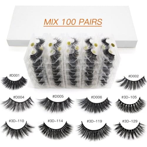 Wholesale 10/20/30/40/50/100 Pair Eyelashes Hand Made 3d Mink Lases Mix 10 Styles Natural False Eyelashes Makeup Cilios In Bulk