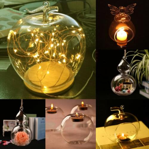 Romantic Home Wedding Decor 6/8/10/12 cm Candle Light Holder Stylish Tea Light Holder Round Hanging Glass Candle Candlestick