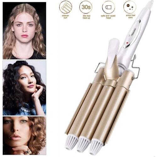 Electric Hair Curlers Hair Waver Curling Ceramic Triple Barrel Hair Curling Iron Styler Professional Hair Salon Styling Tools