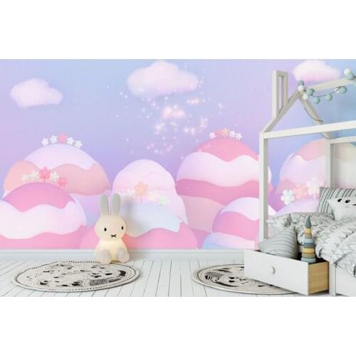 Bacal 8d Modern Cartoon Princess style photo wall sticker for room TV background wallpaper mural 3d pink warm mural paper Decor