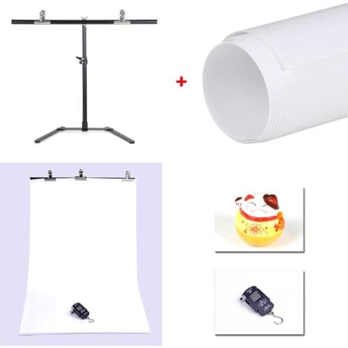 PVC Material backdrop Waterproof Background Washable Cloth 68cm x 130cm+Small 68x68cm background Support Stand