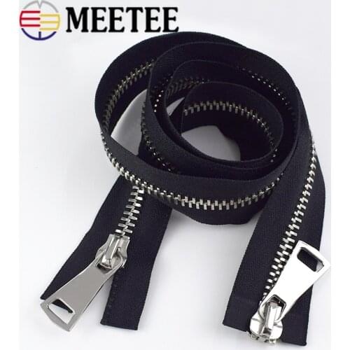 1Pc 10# Double Sliders Metal Zippers Black Eco-friendly Zipper for Sewing Coat Jackets Fermeture Eclair Metal Accessories Tools