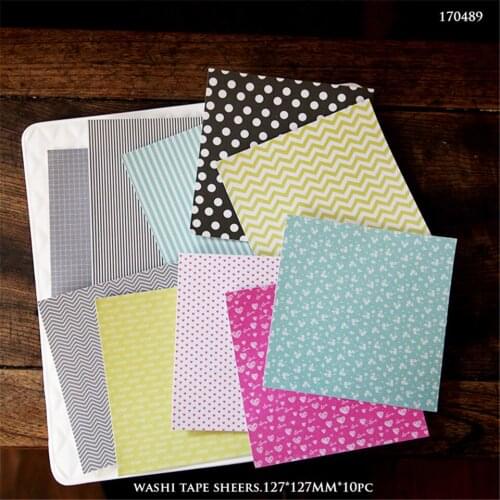 10pcs Background Paper Stickers Set Die Cut For DIY Scrapbooking Bullet Journal Sticker TN Photo Album Card Making S120