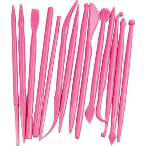 14pcs/set Plastic Clay Sculpting Set Cake Decorating Tools Set for Shaping Clay Playdough Tools Toys Polymer Modeling Clay Tools