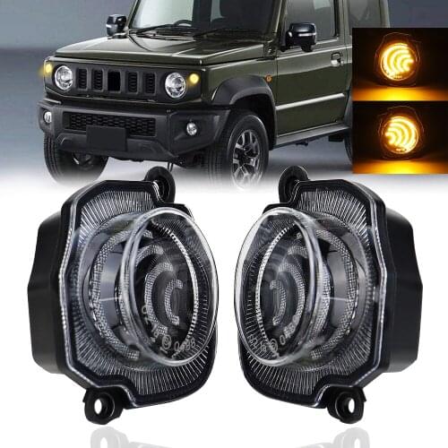 2PCS LED Amber Turn Signal Light Car Round Fog Lamps for Suzuki Jimny 2018 2019 2020