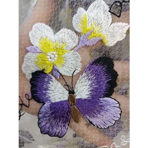 2021 High Quality Lace Fabric Diamond Mesh Embroidery Butterfly French Small Fresh Design Sewing Dress Skirt 5 Yards Wholesale