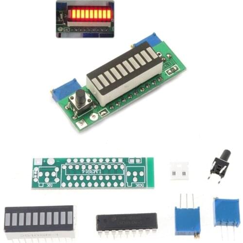 2021 New Diy Kits LM3914 3.7V Lithium Battery Capacity Indicator Module Tester LED Display Board