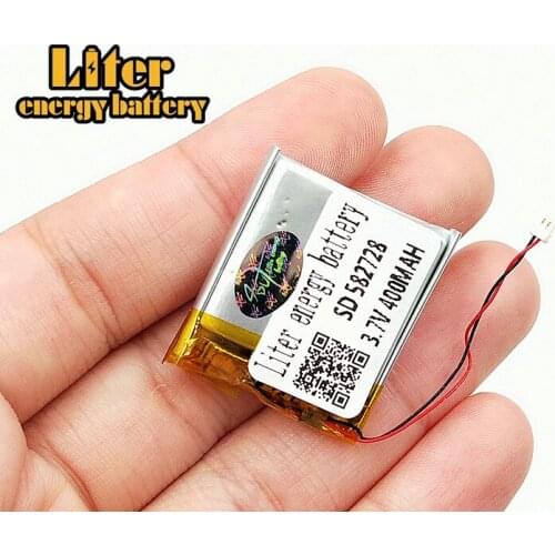 3.7V,400mAH,582728 602530 polymer lithium ion /Li-Po Rechargeable battery for SMART WATCH,GPS,cell phone,DVD,BLUETOOTH SPEAKER