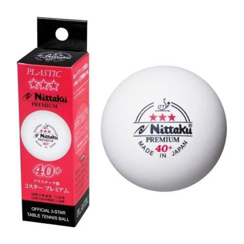 3balls/1box Genuine Nittaku ITTF approved 3-Star PREMIUM 40+ Table Tennis Balls Premium Plastic Ball