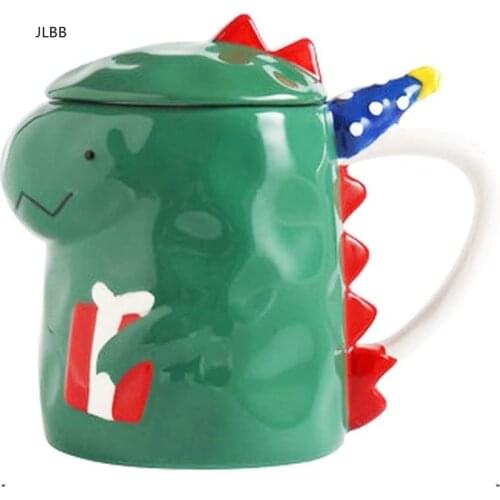 400ml Creative Dinosaur mug Ceramic Cup Hand Painted Animal Coffee Mug 3D Cartoon Tyrannosaurus Cup Children Milk Cup