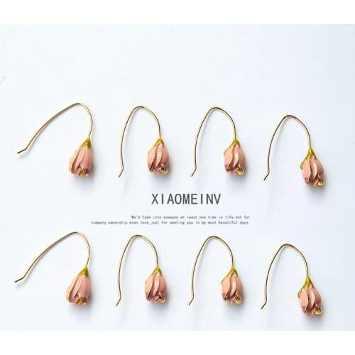 6pcs Korean Version Of The Simple Wild Petal Temperament Ear Hook Flower Stud Earrings For Women Material Jewelry Accessories