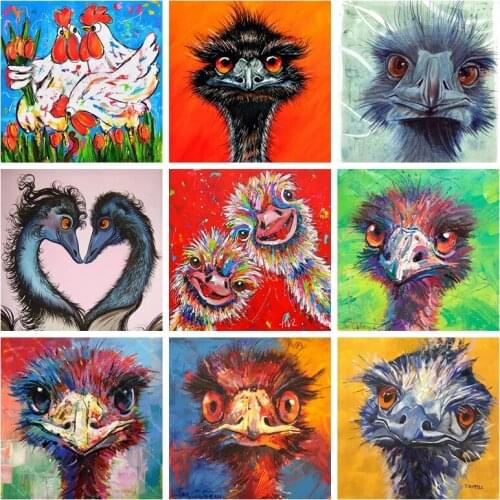 5d DIY Diamond Painting Cartoon ostrich head chick Love Full Diamond embroidery Cross Stitch mosaic Home Decor Christmas Gift