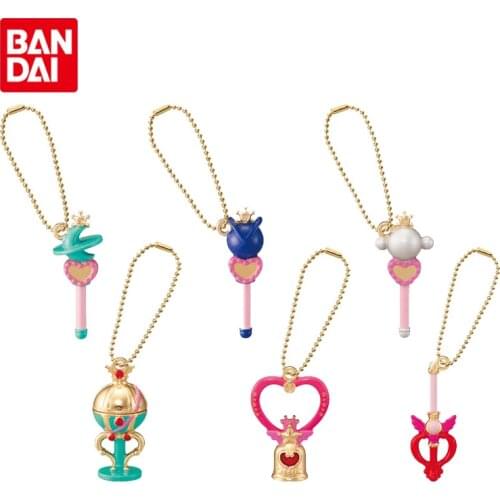 Bandai Genuine Gashapon Sailor Moon Mini Transforming Device Pendant Keychain Anime Action Figure Model Gacha Toys Girls Gifts