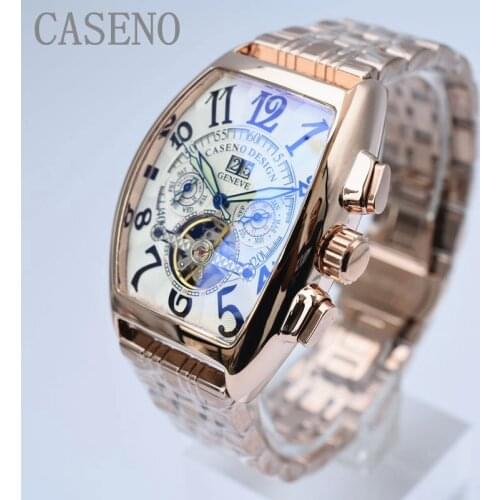 CASENO Mens Stainless Steel Watch