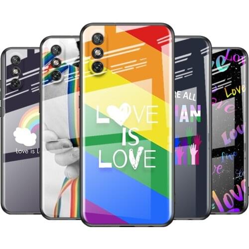 Tempered Glass Cover Gay Lesbian Rainbow For Huawei Y6 Y7 Y9 Y5P Y6P Y8S Y8P Y9A P Smart Z 2019 2020 2021 Phone Case