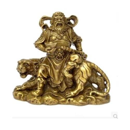 Pure Brass Martial God Of Wealth Buddha Home Furnishing Small Statue