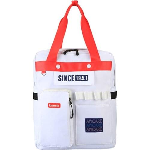 Mini Polyester Laptop Computer Kids School Bags Letter Printing Pure Color Backpacks Endurable Large Capacity Shoulder Packs