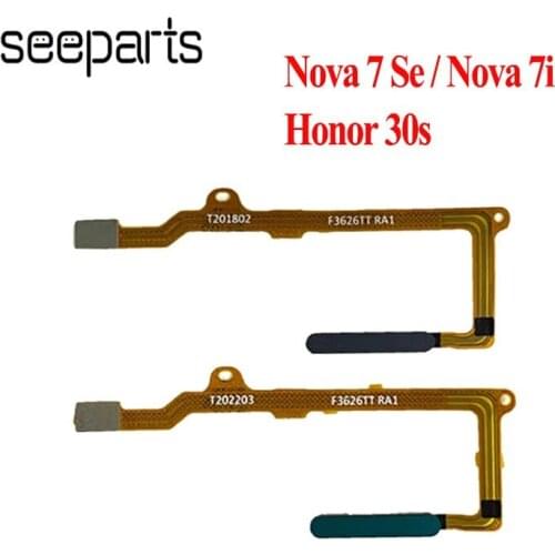 For Huawei Nova 7i Home Button Nova 7 SE Fingerprint Touch ID Sensor Flex Cable Ribbon Replacement Honor 30s Fingerprint Flex