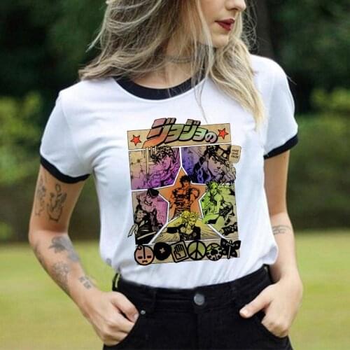 JoJo Bizarre Adventure Funny T-shirts Man women Japan Anime 90s Tshirt Casual Jojo T Shirt Hip Hop Top Tees Male female vintage