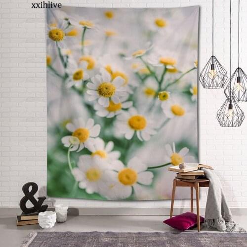 Custom Tapestry Daisy Printed Large Wall Tapestries Hippie Wall Hanging Bohemian Wall Art Decoration Room Decor 70x95cm