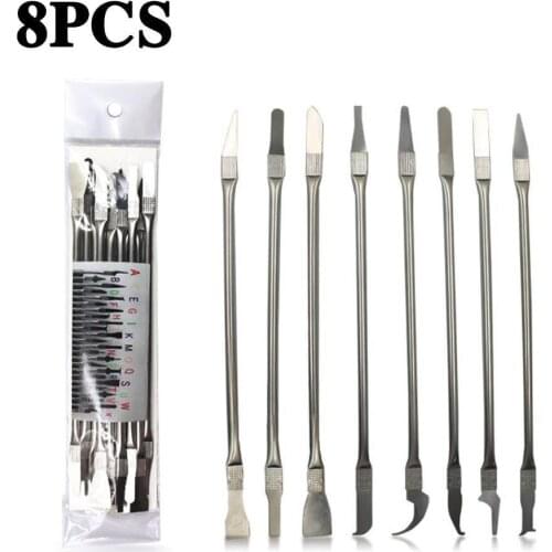 8pcs CPU IC Glue Remover Phone Repair Tool C Chip Repair Thin Blades Piratical Repair Hand Tool For Mobile Phone Computer