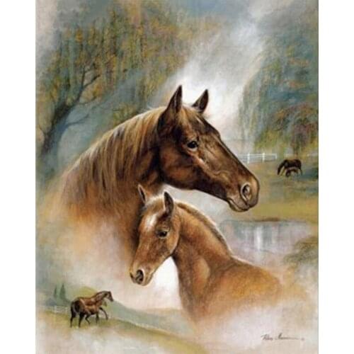 Pictures of rhinestones diamond embroidery sale animal full square 5D diamond painting horse diamond mosaic decor