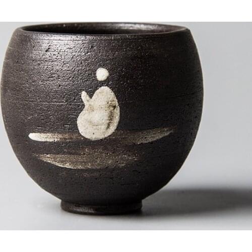 Zen Handmade Pottery Monk Chinese Cups Chocolate Color Meditation Tea Cup Set Teaware Bowl For Tea Ceremony Teacup Coffee Mugs