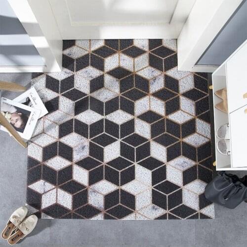 Mats Carpet Non-slip Waterproof Indoor Outdoor Welcome Door Mats Black Hexagon Pattern Living Room Bedroom Floor Door Mat Carpet