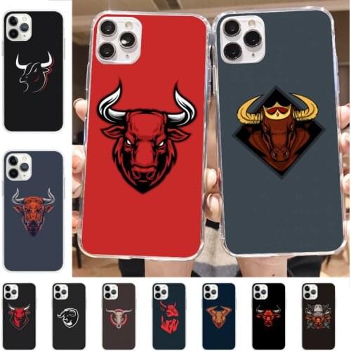 Yinuoda cool digital art line bull head Phone Case for iPhone 11 12 pro XS MAX 8 7 6 6S Plus X 5S SE 2020 XR case