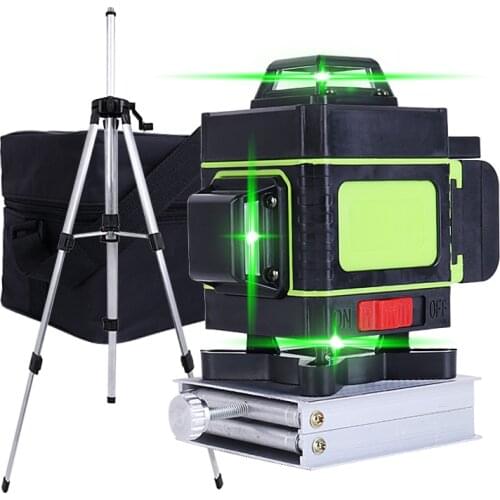 Laser Level 360 Self-leveling Nivel Laser Level Instrument 3D 4D Tape Measure Construction Tool Vertical&Horizontal Green Lasers
