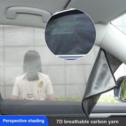 Magnetic Side Window Sunshade Front Rear Window Sun Shade Curtain Perspective Mesh Summer Sun Protection Cover