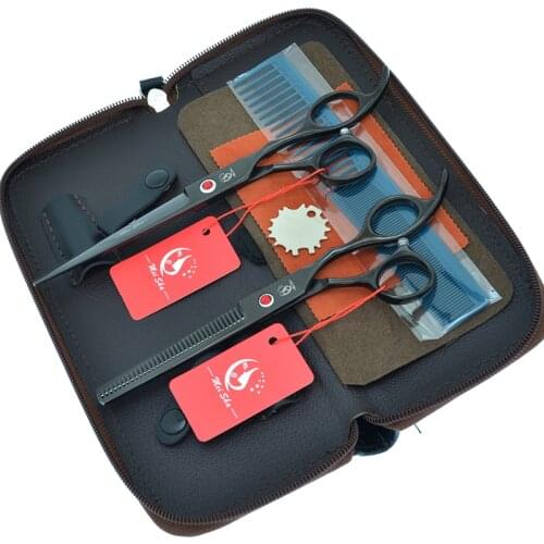 Meisha Big Barber Scissors Set 7.0 Inch Hair Cutting Shears 440C Steel 6.5 Inch Hairdressing Hair Scissor Thinning Shears A0131A