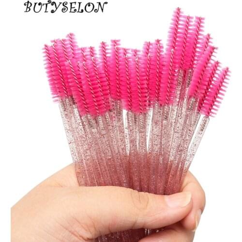 Mini Brushes Mix Color Nylon Material Eyelash Extension Mascara Wand Applicator for Eyelashes and Eyebrows Makeup Tools