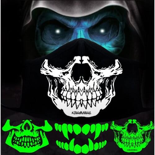 Fashion Luminous Skull Mask Personalized Fun Women Men Scarf Outdoor Cycling Masks for Face Halloween Bandana Mascara De Boca