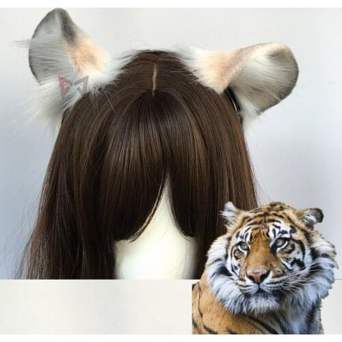 New Tiger Ears Hairhoop Beast Style cosplay Leopard Headwear for Girl Women Costume Accessories Custom Made Hand Made Work