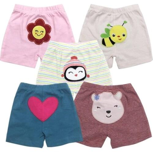 Baby Clothes Shorts Boys Girls Summer Cotton Elastic Band PP Pants Beach Loose 5pcs/Pack 0-2years