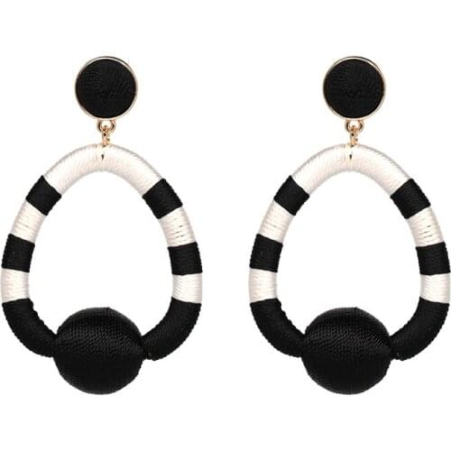 Wholesale JUJIA Big Boho Trendy Fashion Handmade Long Earrings Geometric Maxi Femme Drop Dangle Earrings Statement Jewelry